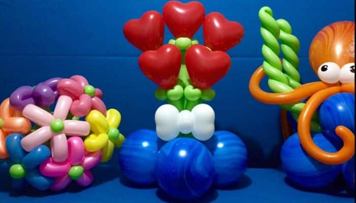 centros de mesa con globos 