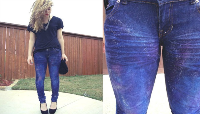 cómo decorar mis jeans de galaxia
